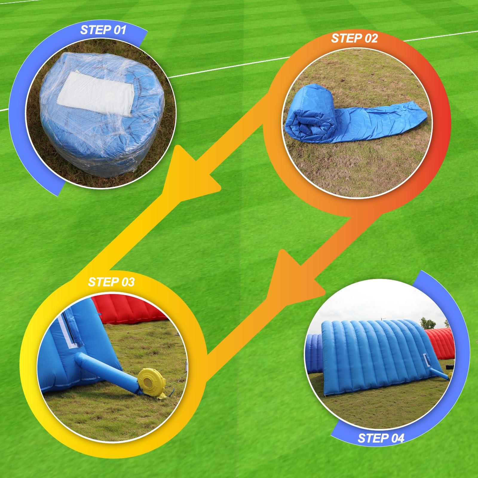 xmaybang xmaybang 16.5 x 10 x 10FT Inflatable Tunnel Sports Entrance with Blower Football Tunnel Tent Entryway for Business Advertise Party Exhibition Promotion Street,Shop,Supermarket,School Blue