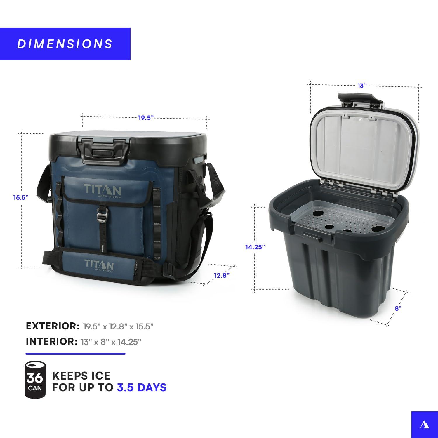 Arctic Zone Arctic Zone Titan Deep Freeze Cooler - 36 Can Zipperless Welded Cooler with Deep Freeze Insulation, Microban, HardBody Liner with SmartShelf - Cold Front Blue