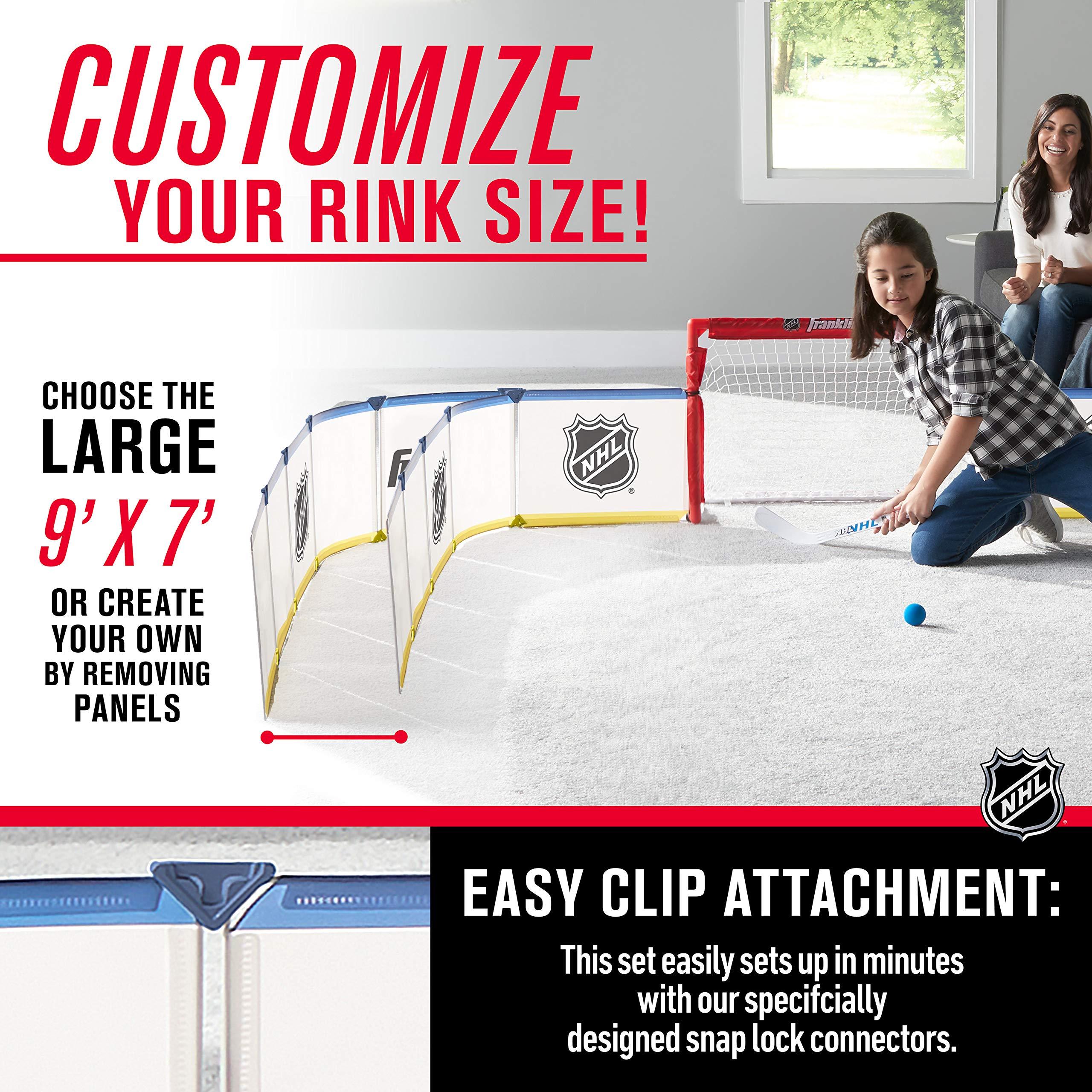 Franklin Sports Franklin Sports Mini Hockey Rink Set - Half Rink Knee Hockey Goal, Mini Sticks, and Ball Set - Indoor Mini Hockey Rink - Official NHL Licensed White