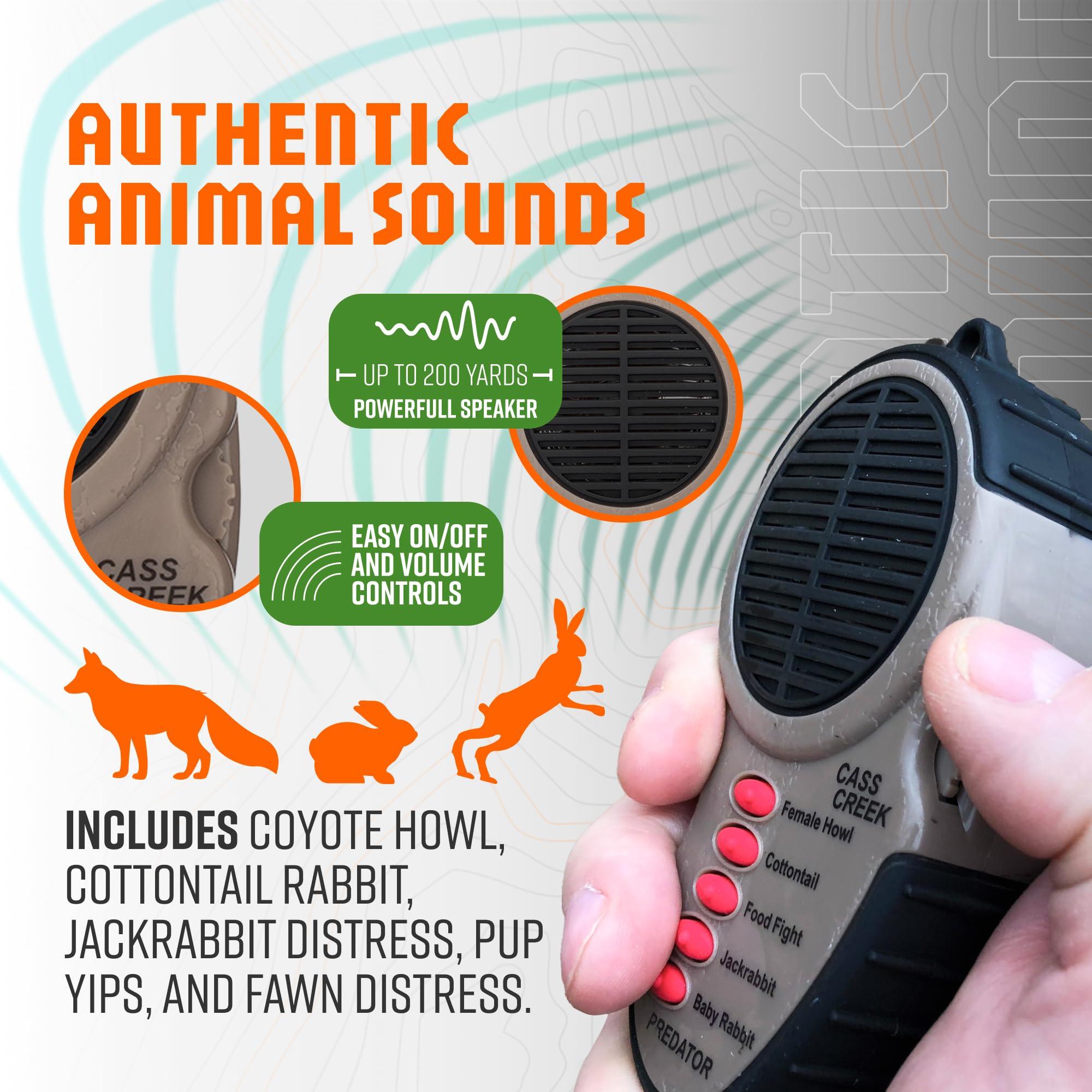 Cass Creek Cass Creek Ergo Predator Call, Handheld Electronic Game Call, CC010, Compact Design, 5 Calls In 1, Coyote Call, Expert Calls for Everyone, Brown, Black