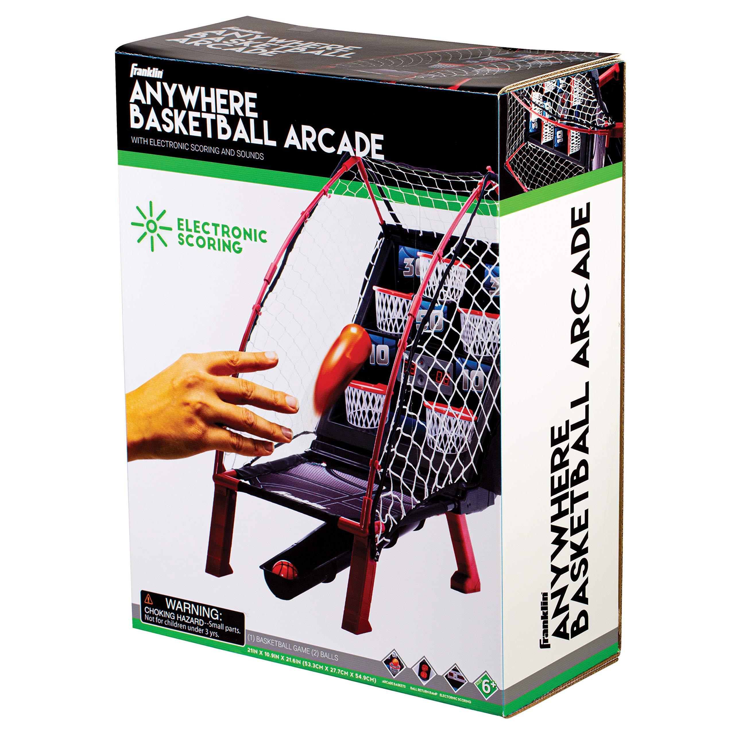 Franklin Sports Franklin Sports Basketball Arcade Game - Table Top Bounce A Bucket Shootout Basketball - Indoor Electronic Gameroom Game for Kids + Adults - Fun Toy for Boys + Girls - Red