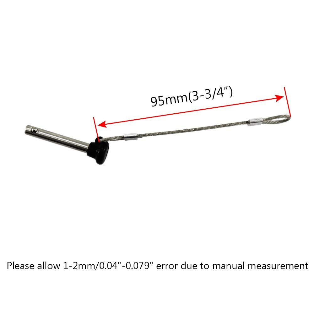 NRC&XRC Stainless Bimini top Dia 3/16\" Pull pins Length 1.5\", Usable Length 1\", Bimini Top Pin, Marine Hardware Bimini Top Pin, Marine Hardware 6 Pack