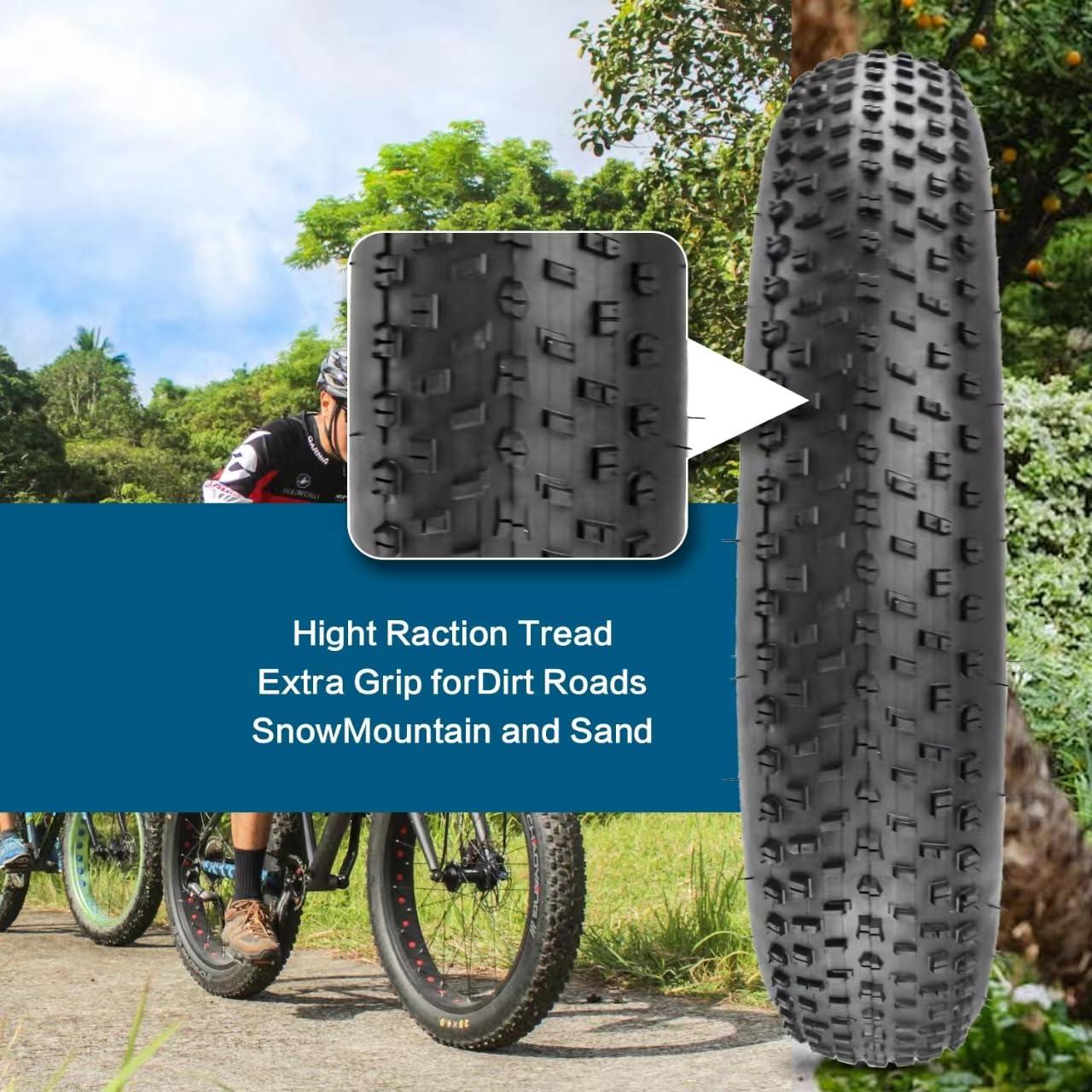 SIMEIQI SIMEIQI 20X4.0 Inch E-Bike Fat Bike Tire Electric Bike Tricycle Tyres Foldable Replacement Tire for Mountain Snow All Terrian E-Bike Urban City Street Road Bicycle