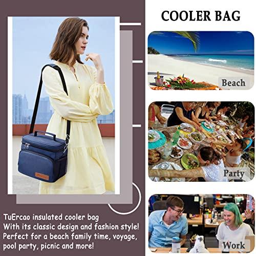 TuErCao TuErcao Cooler Bag - Leak Proof Portable Collapsible Soft Cooler Ice Chest for Beach Hiking Picnic Camping Travel Cooler for Car Road Trips, Lunch Box Cooler for Men Work Hieleras para Trabajo, Blue