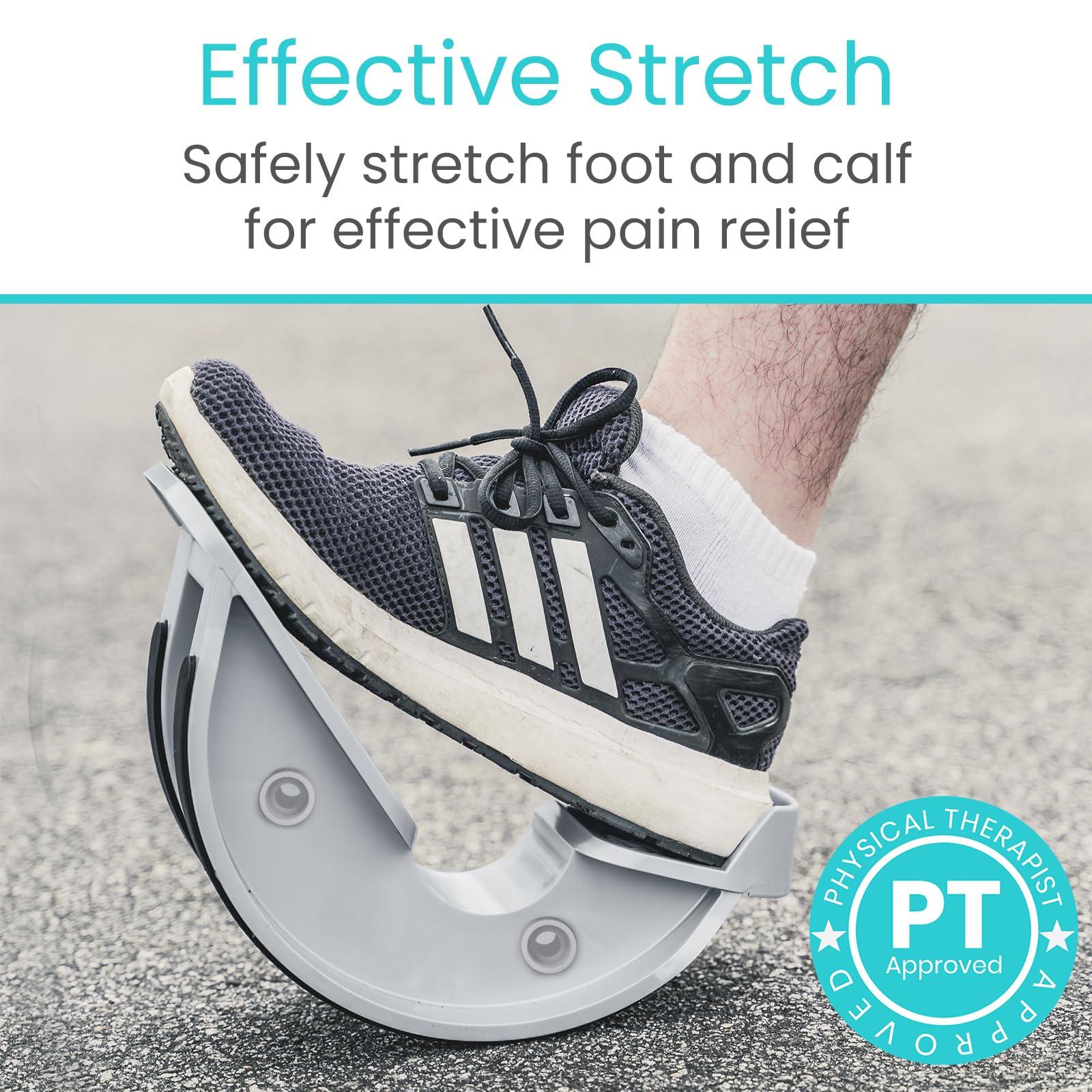 Vive Vive Foot Rocker - Calf Stretcher for Achilles Tendinitis, Heel, Feet, Shin Splint, Plantar Fasciitis Pain Relief - Stretches Strained Leg Muscle - Ankle Wedge Stretch Improves Flexibility (Small)