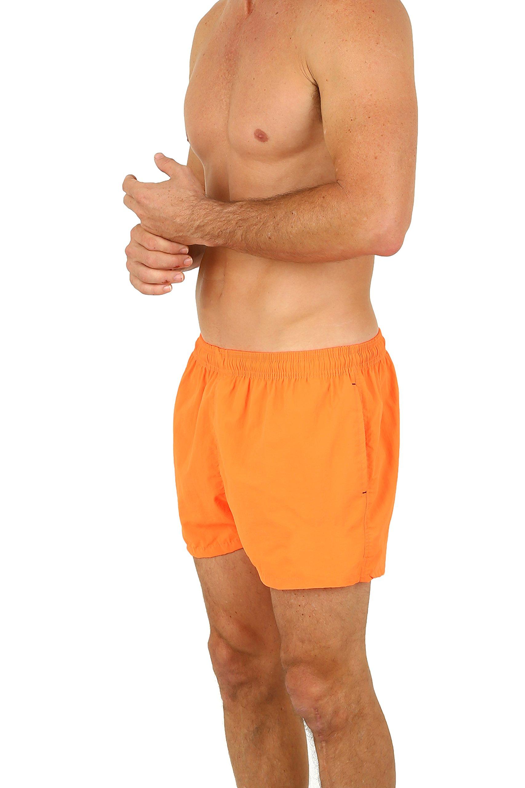UZZI UZZI Men's Basic Swim Shorts Swimwear Trunks 1816 Neon Orange XL