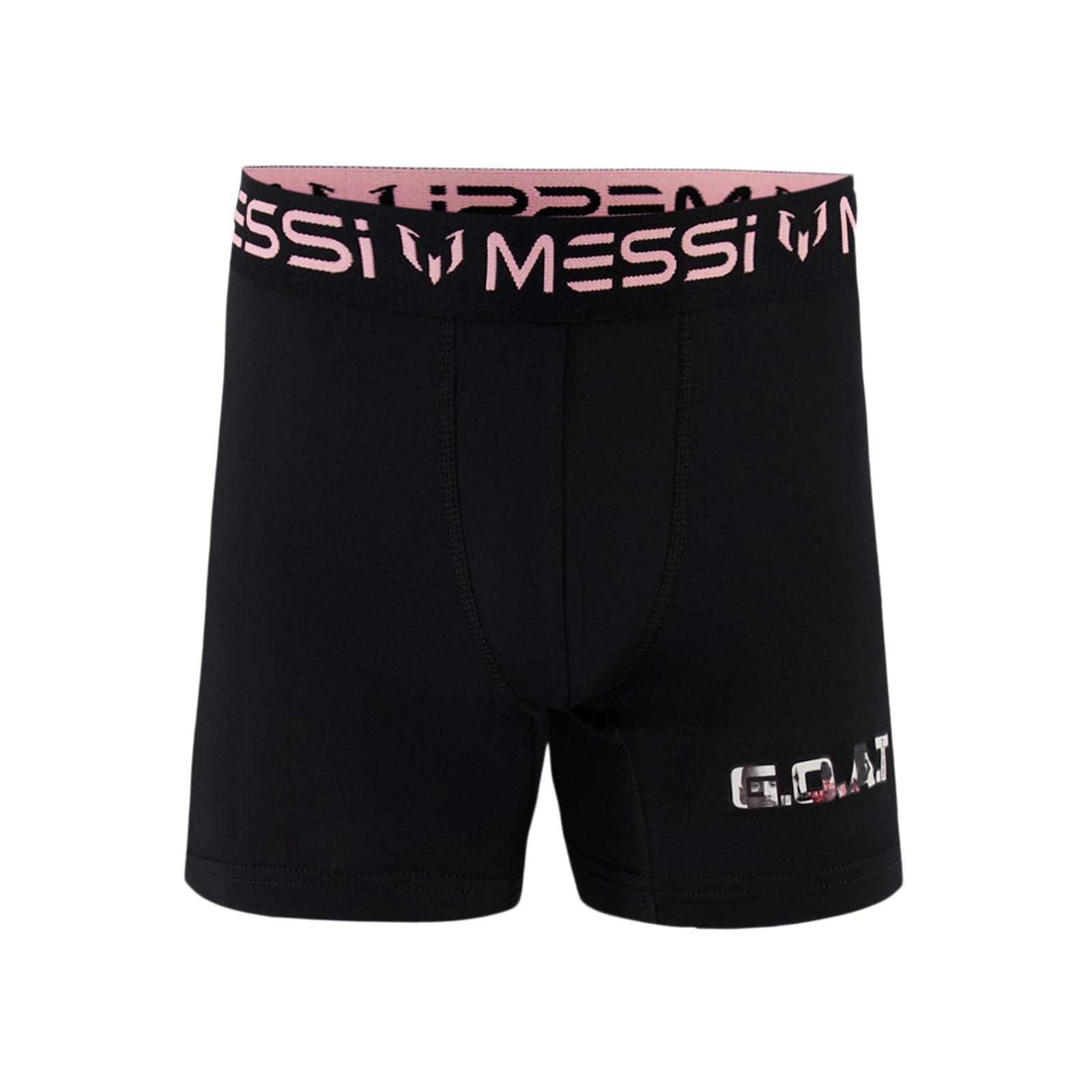 Messi Messi Boys' 4-Pack of Boxer Briefs, Kids Underwear with Stretch Material & Elastic Waist, Pink Stripe, Medium