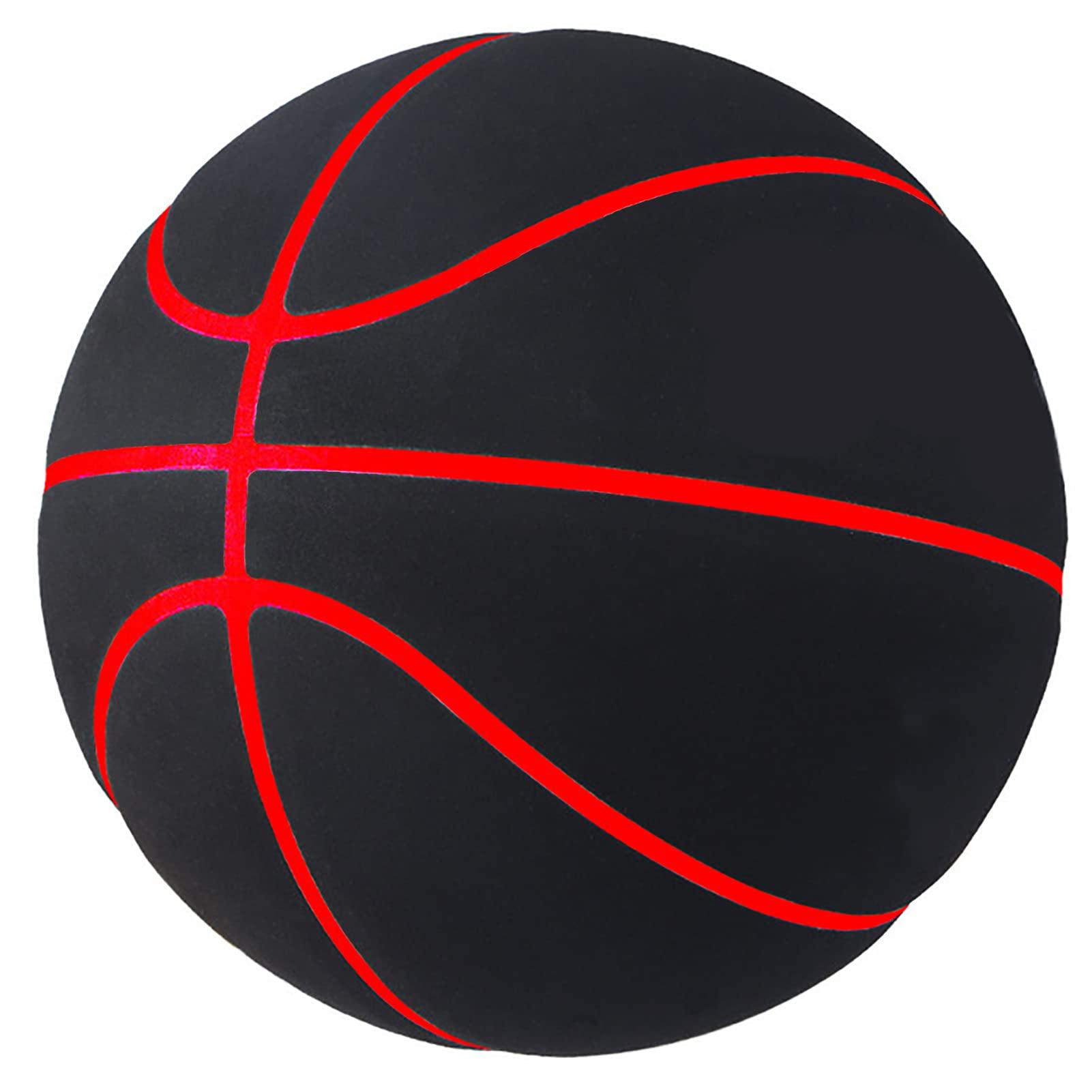MINDCOLLISION Standard 5/6/7 Basketball, Non-Slip And Wear-Resistant Microfiber Suede, No Logo Ball, Suitable for Indoor And Outdoor Training And Competition, Suitable As A Signature, Gift,Red edge,No. 6