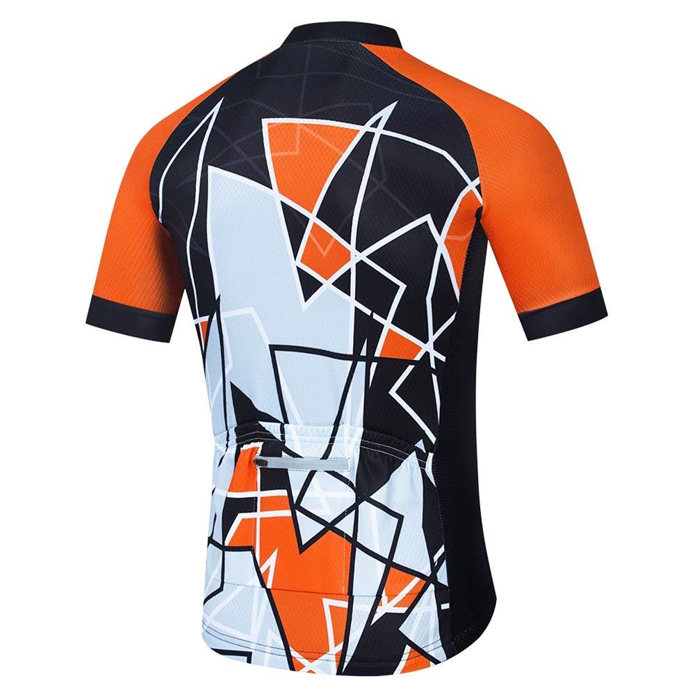 Uriah Uriah Men's Cycling Jersey Short Sleeve Reflective Orange Style Size 5XL(CN)