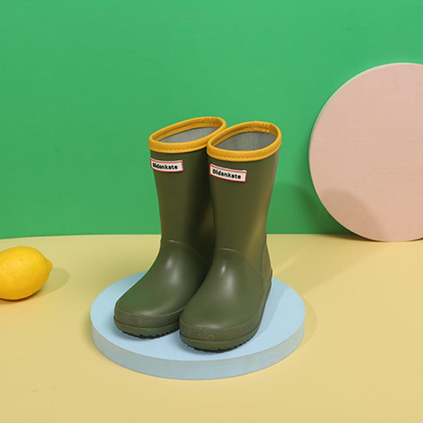 IWIHMIV Toddler Waterproof Shoes Rainboots for Toddlers Boys Kids Rain Boots Waterproof Rubber Boots Kid Rain BootsGreen,3