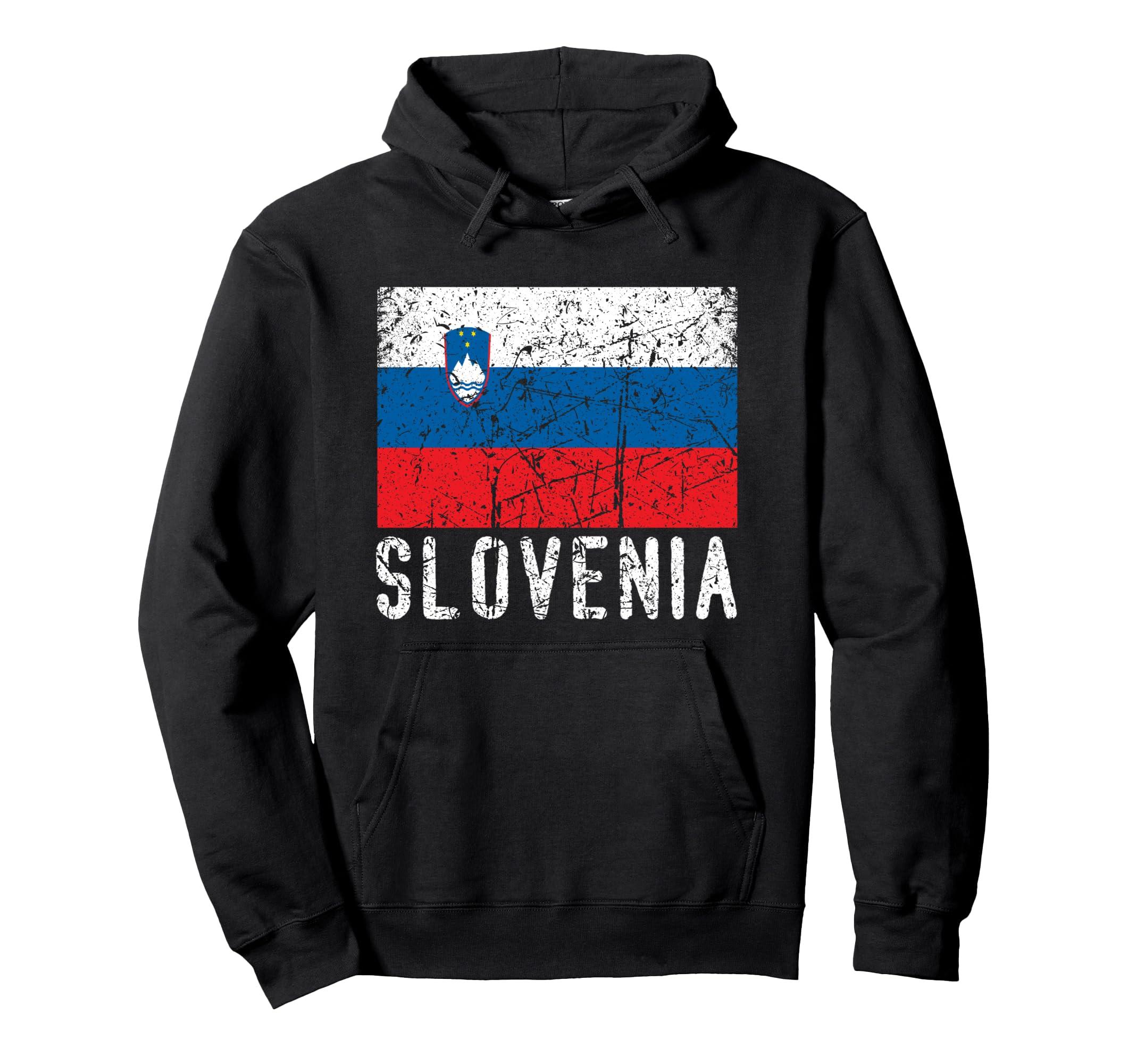 Slovenian Heritage Clothing & Gifts Slovenian Flag Of Slovenia Distressed Slovenija Pullover Hoodie