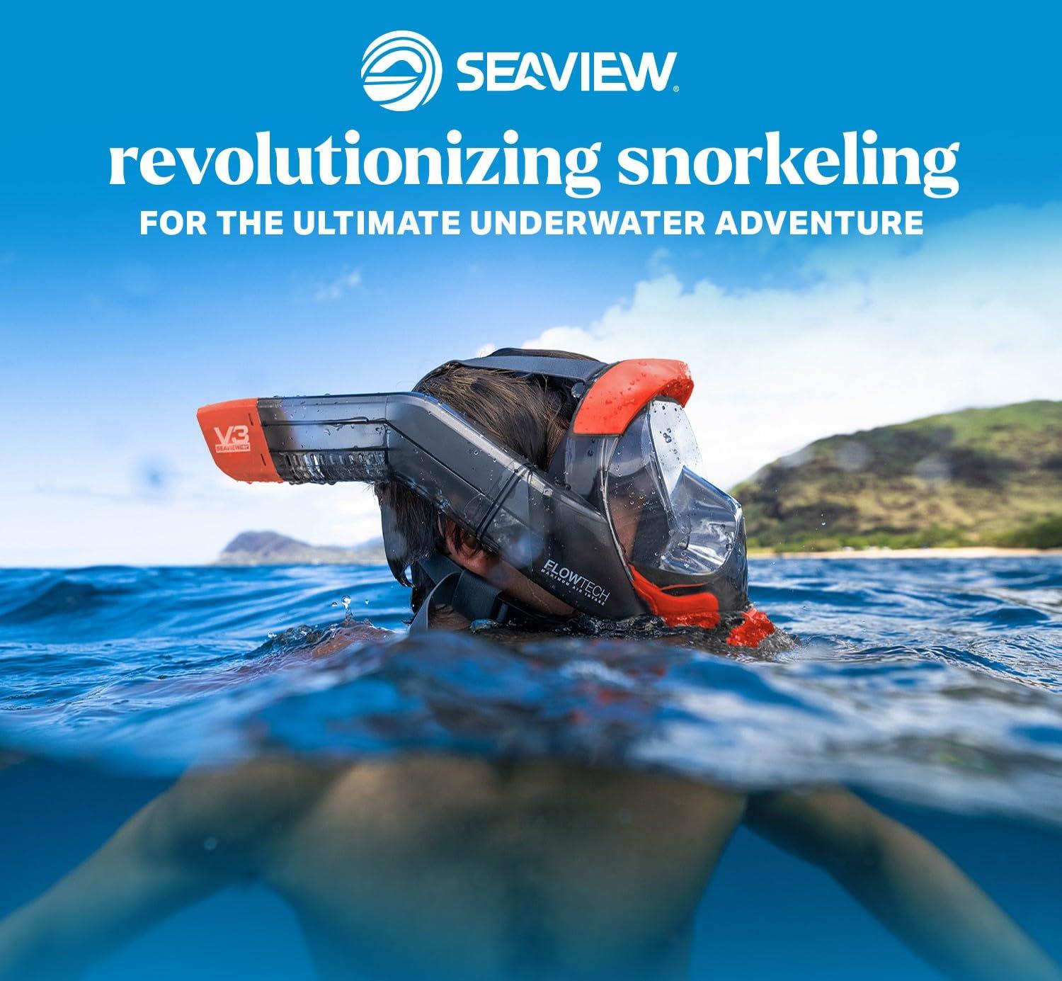 Seaview 180 Seaview 180 V3 Full Face Snorkel Mask Adult- The V3 is The Perfect Snorkeling Gear for Adults- Snorkel Mask with 180 Panoramic Viewing and Up to 600% Easier Breathing- Patented Flowtech Air Intake