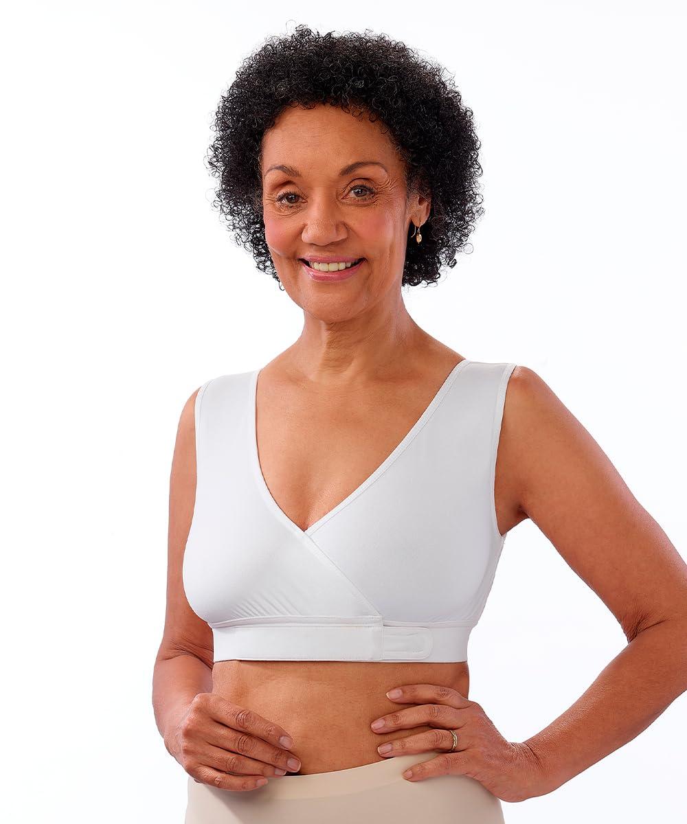 Silvert's Adaptive Clothing & Footwear Silverts Womens Easy Closure Bra - Underwire Free Front Closure Bras for Seniors, Arthritis, Disabled, Surgery Recovery - Adaptive Clothing for Women, Bras for Elderly Women - White XL