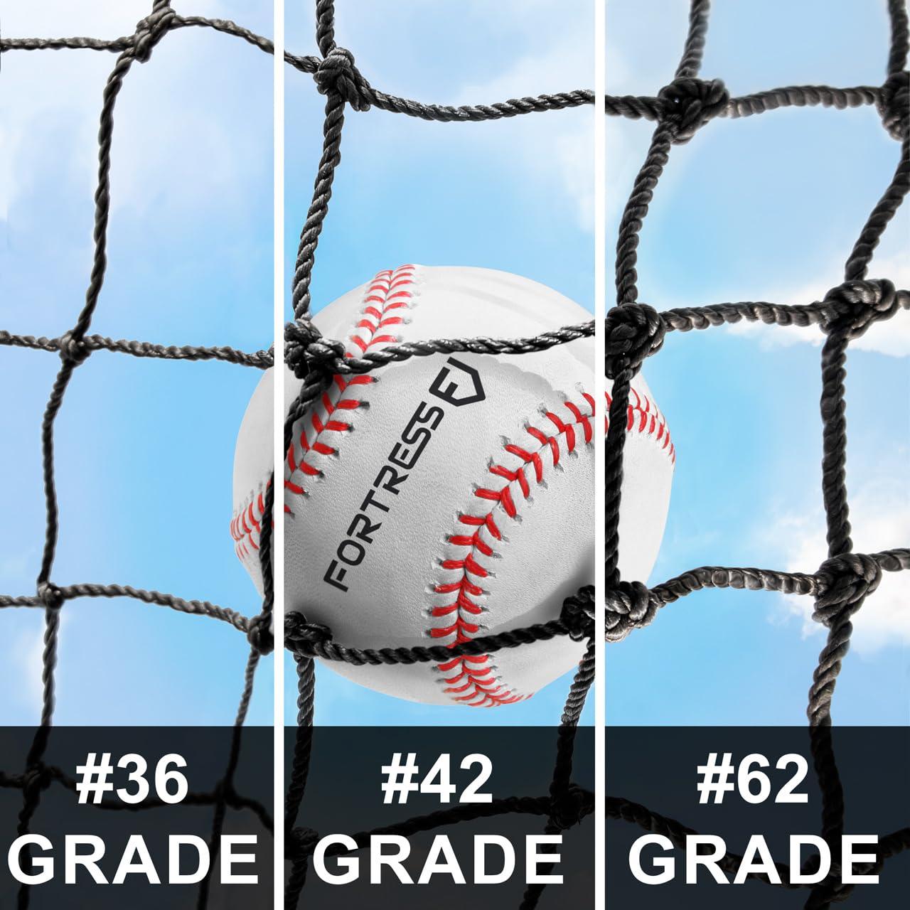 Net World Sports Fortress Baseball Batting Cage Nets | Heavy-Duty HDPP Fully Enclosed Baseball & Softball Cage Netting [14 Sizes & 3 Grade Options]  NET ONLY (20 x 8 x 8, 42)