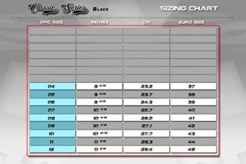 Epic Skates Epic Skates Classic Quad Roller Skates, Size 7, Black