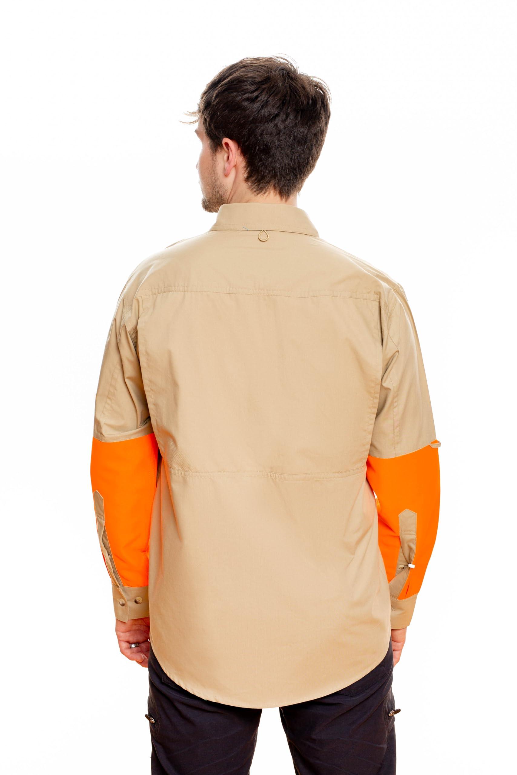 Tiger Hill Tiger Hill Men's Blaze Upland Tactical Hunting Shirt Long Sleeves (Large/Tall) Khaki