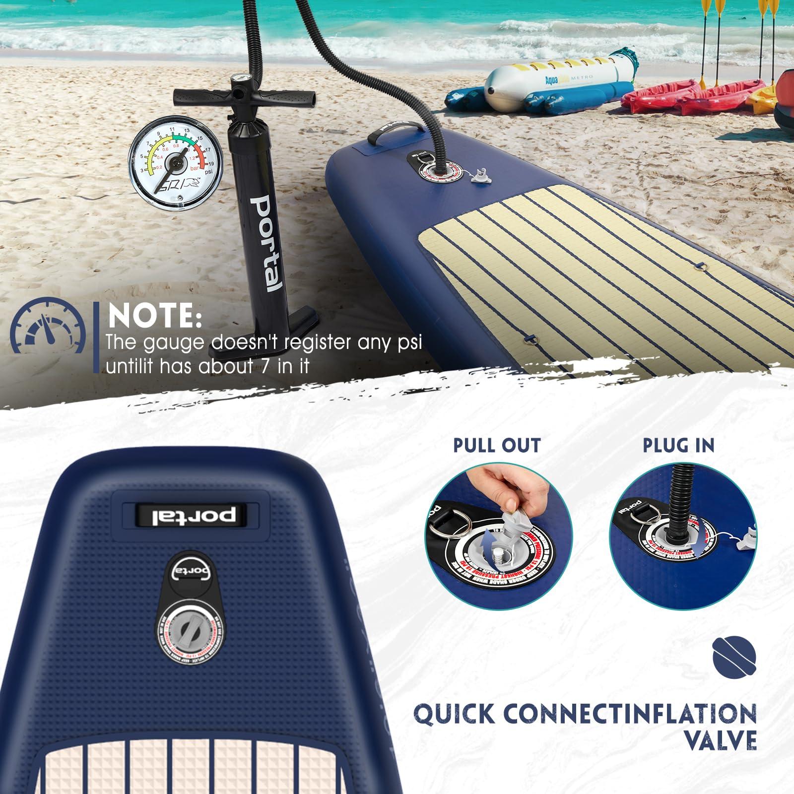 PORTAL PORTAL SUP Inflatable Paddle Board for Adults 10\'6\'\' Stand Up Paddleboard,Non-Slip Deck Blow up Paddle Boards with Adjustable Paddle, Carry Bag, and Repair Kit