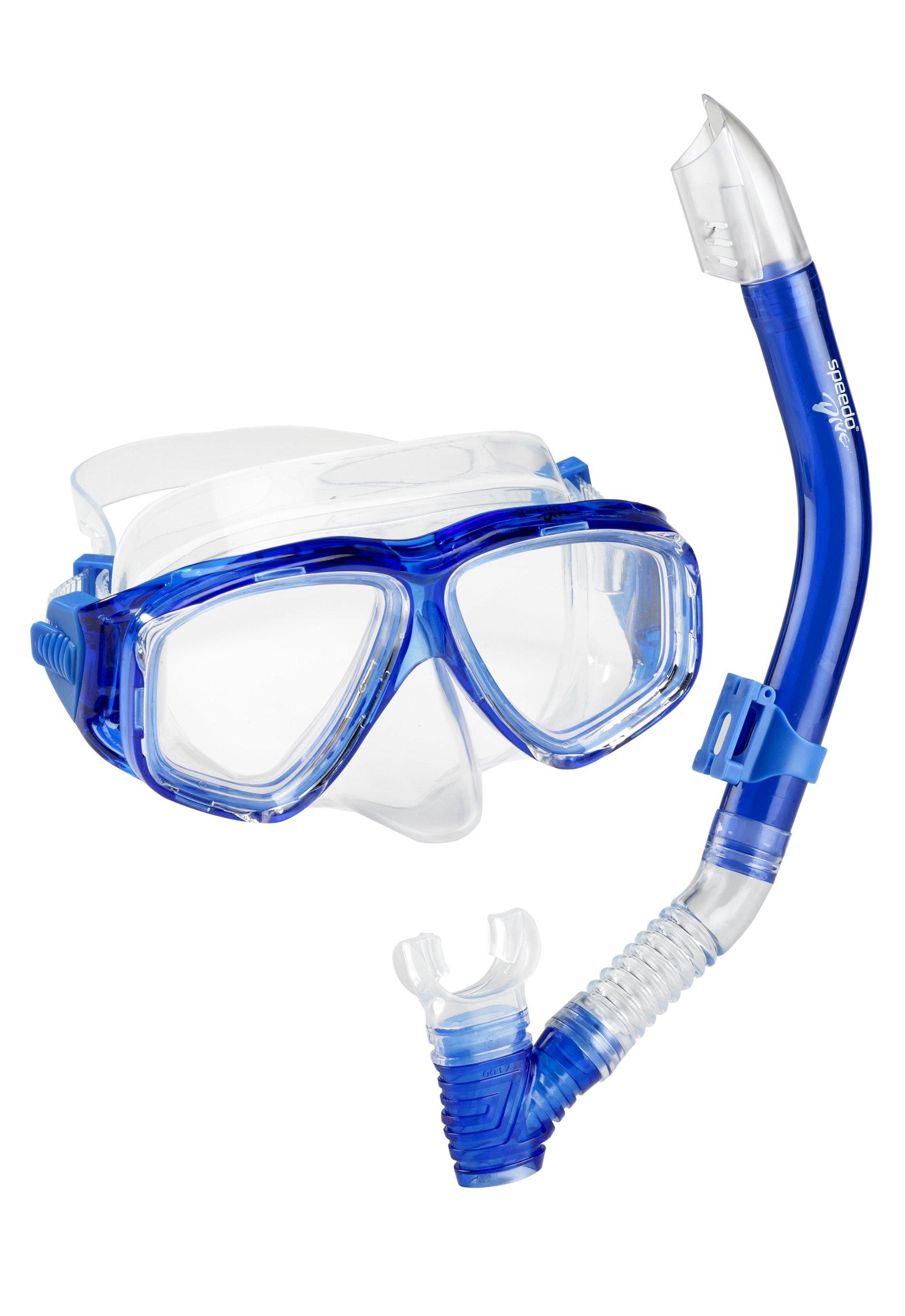 Speedo Speedo Unisex-Adult Swim Snorkel Dive Mask Anti-Fog with Nose Cover Adventure Series, MS Blue, One Size