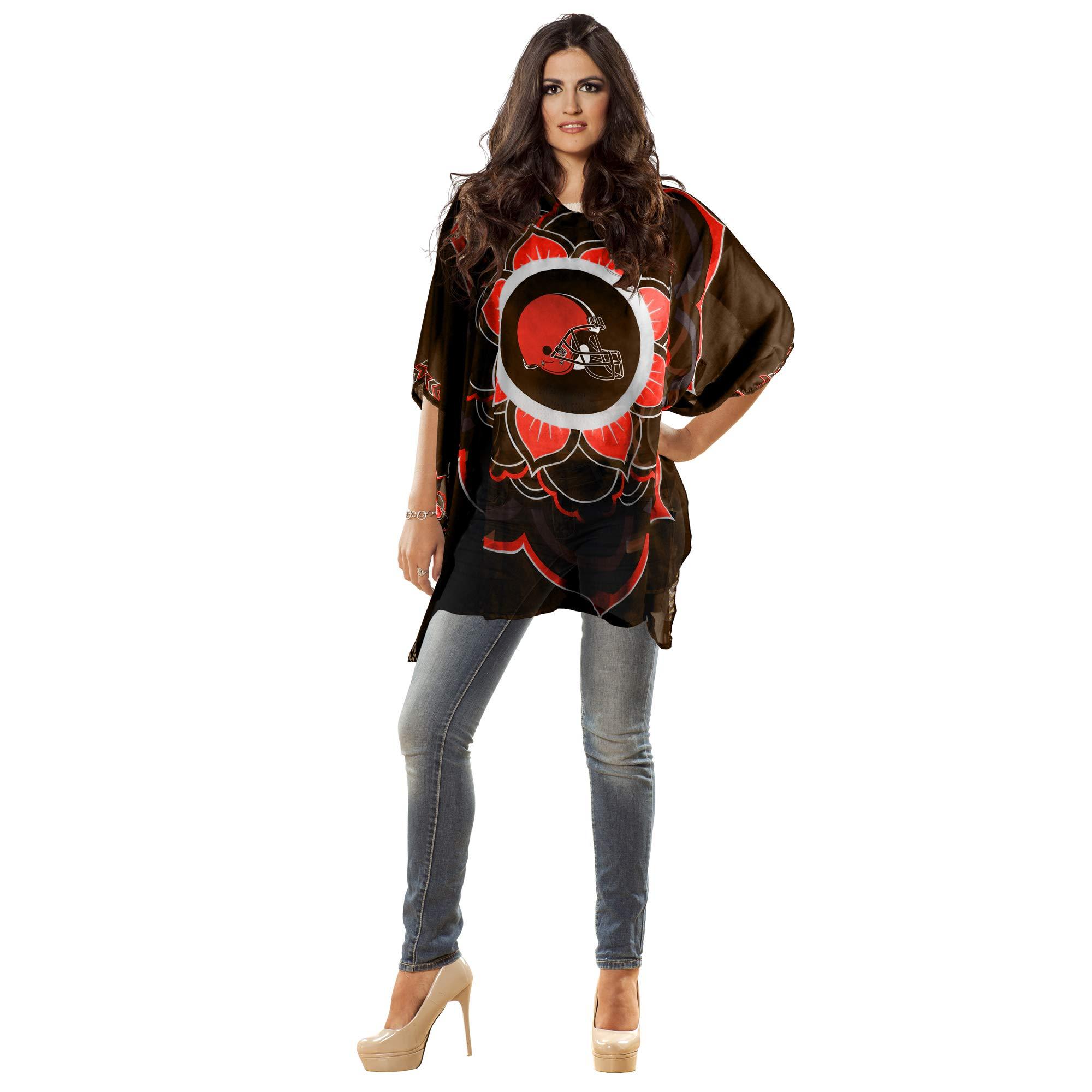 Littlearth Littlearth Cleveland Browns NFL Sheer Caftan with Flower Design