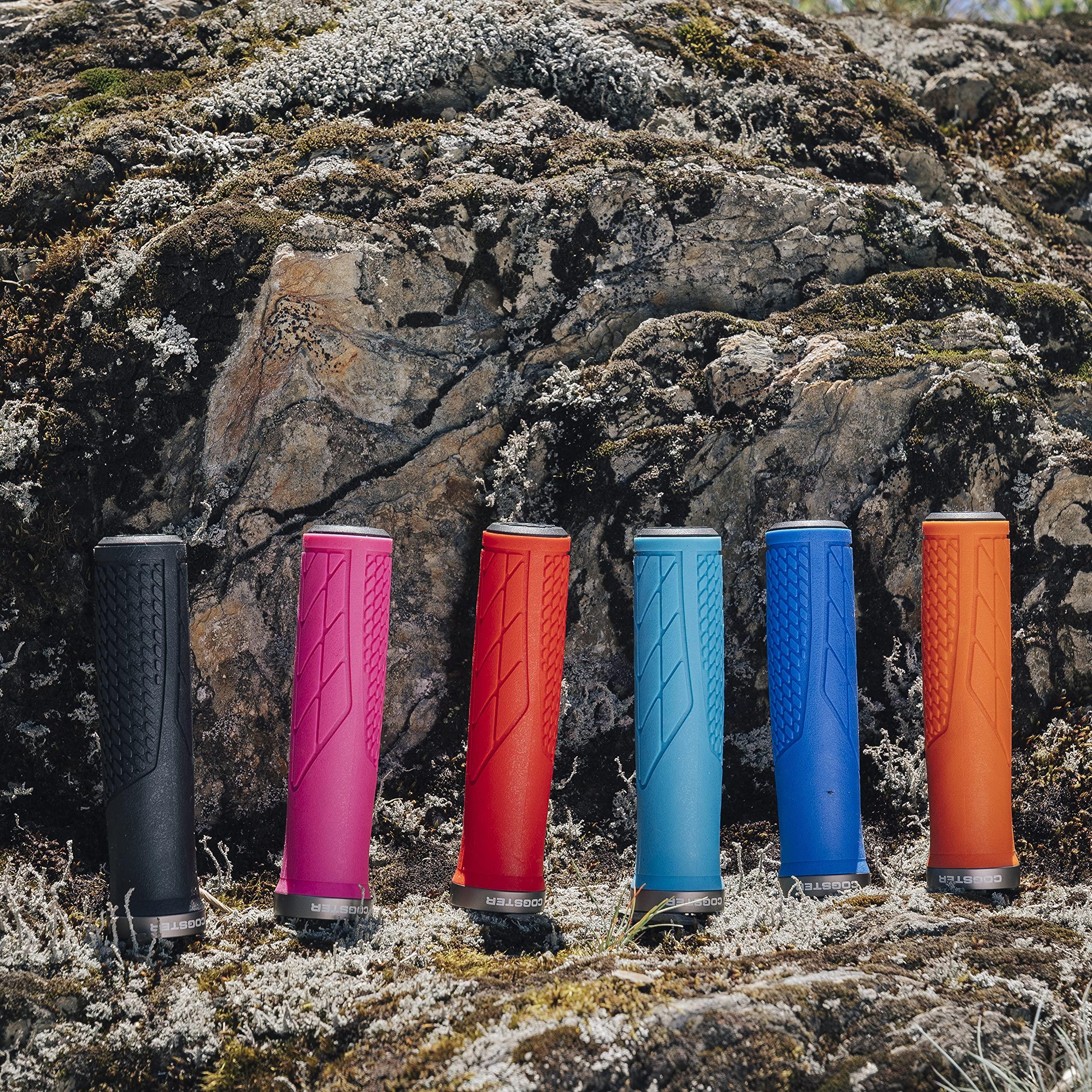 COGSTER COGSTER Elega Bike Handlebar Lock-on Grips, Lightweight Rubber Grips for XC, MTB, BMX Bikes (Turquoise)