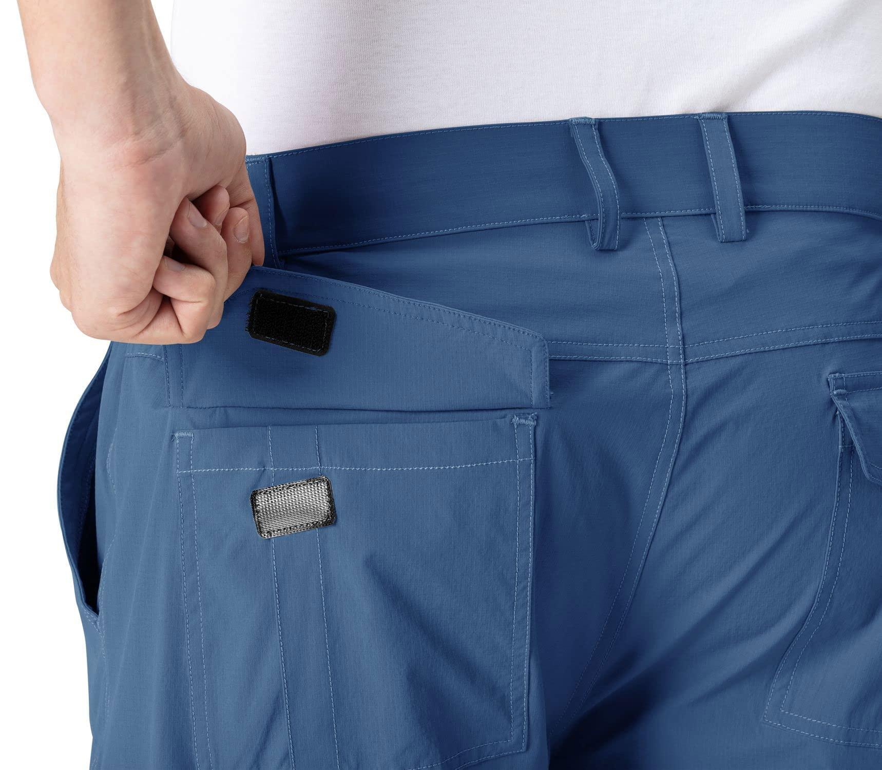 Rdruko Rdruko Men's Hiking Cargo Shorts 9" Quick Dry Lightweight Travel Work Casual Shorts with Zipper Pockets Pockets(Denim Blue, US 40)