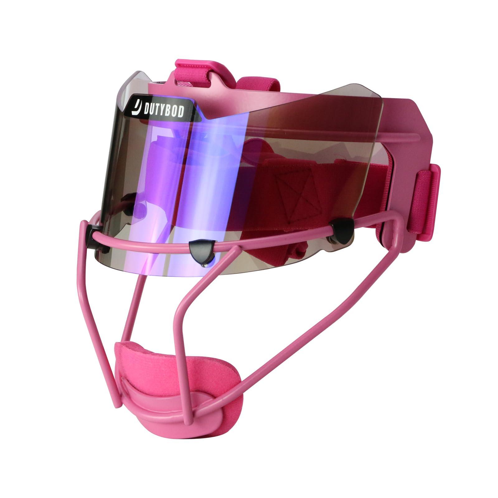 DUTYBOD DUTYBOD Softball Face Mask Lightweight and Comfortable with Wide Field Vision fit All Ages - Durable and Safety Softball Face Mask sets (Pink-Blue)