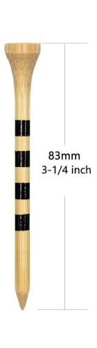 Zivisk Zivisk Wooden Golf Tees 3-1/4 inch 100 Count, 3.25\" Long Golf Wood Bamboo Tees(Natural Color,83mm)