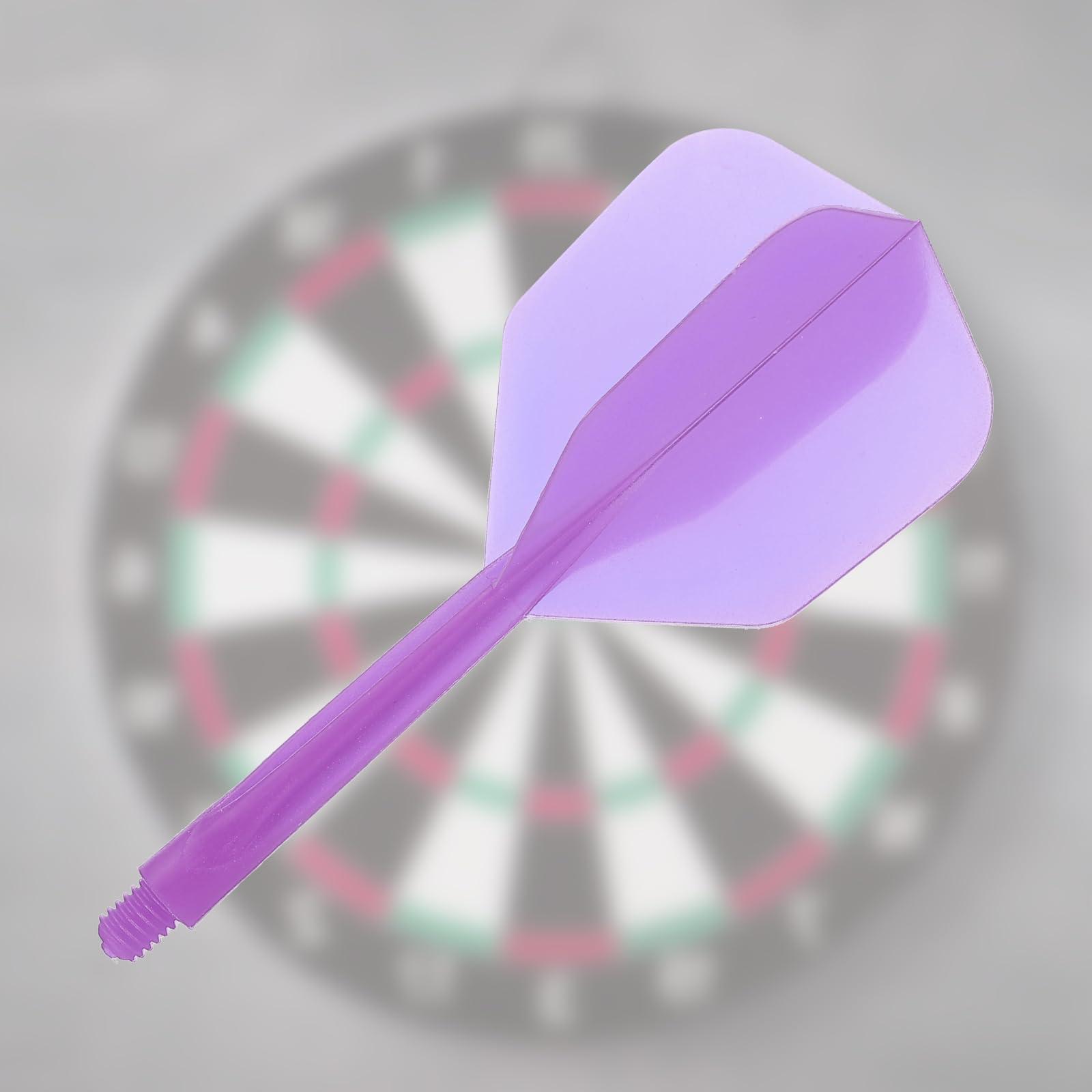 PATIKIL PATIKIL Integrated Dart Shaft and Flights, 15 Pack 2BA Thread Plastic Dart Flights, Purple