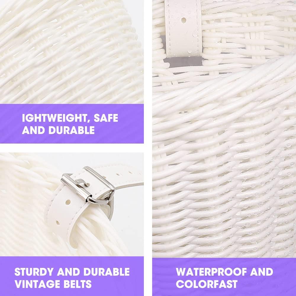 ANZOME ANZOME Kids Bike Basket, Bike Basket for Boy and Girl, Waterproof Plastic Woven Children\'s Bicycle Basket, Suitable for Most Children\'s Bicycles and Kids Tricycles