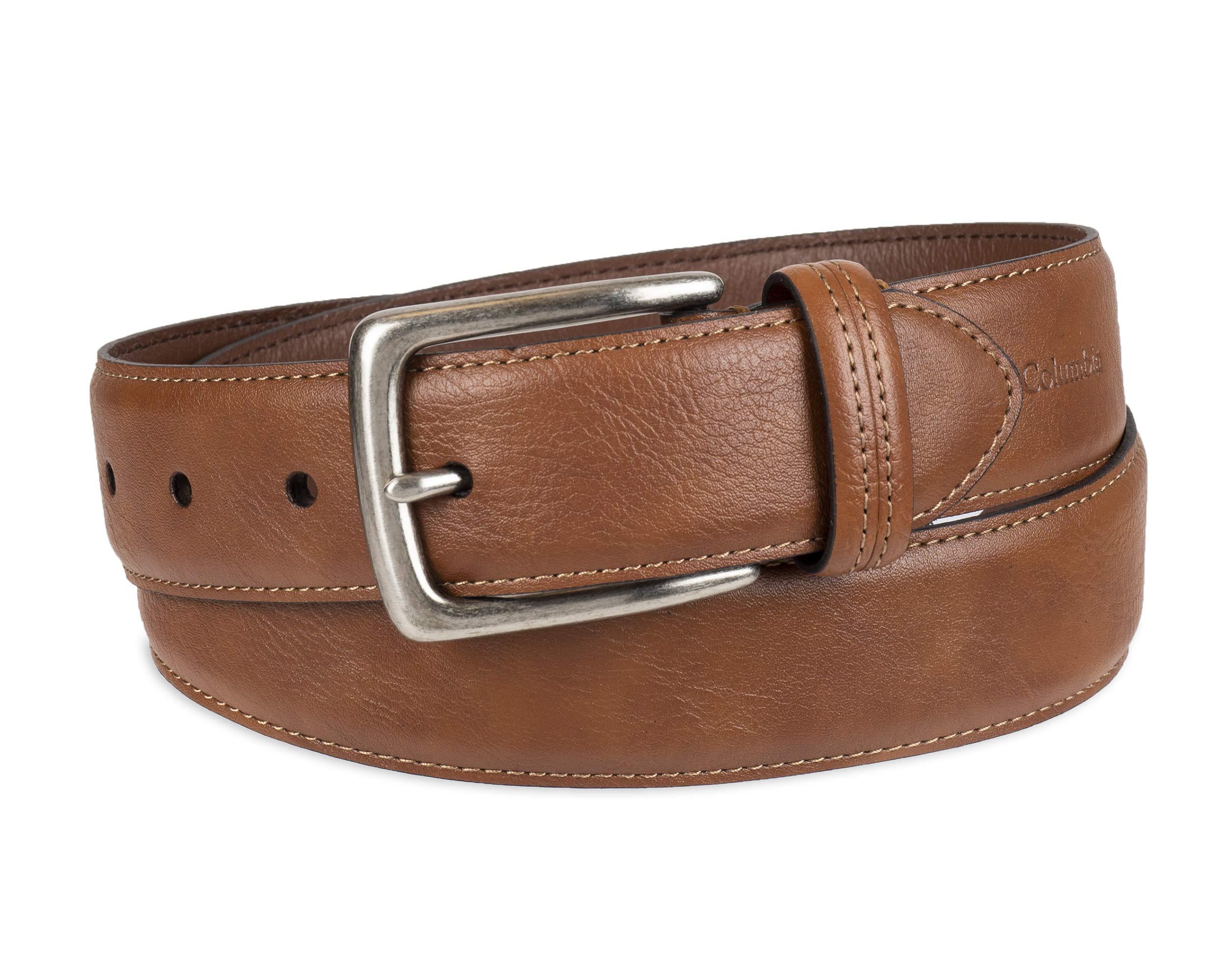 Columbia Columbia Men's Trinity Logo Belt-Casual Dress with Single Prong Buckle for Jeans Khakis , Tan, 38