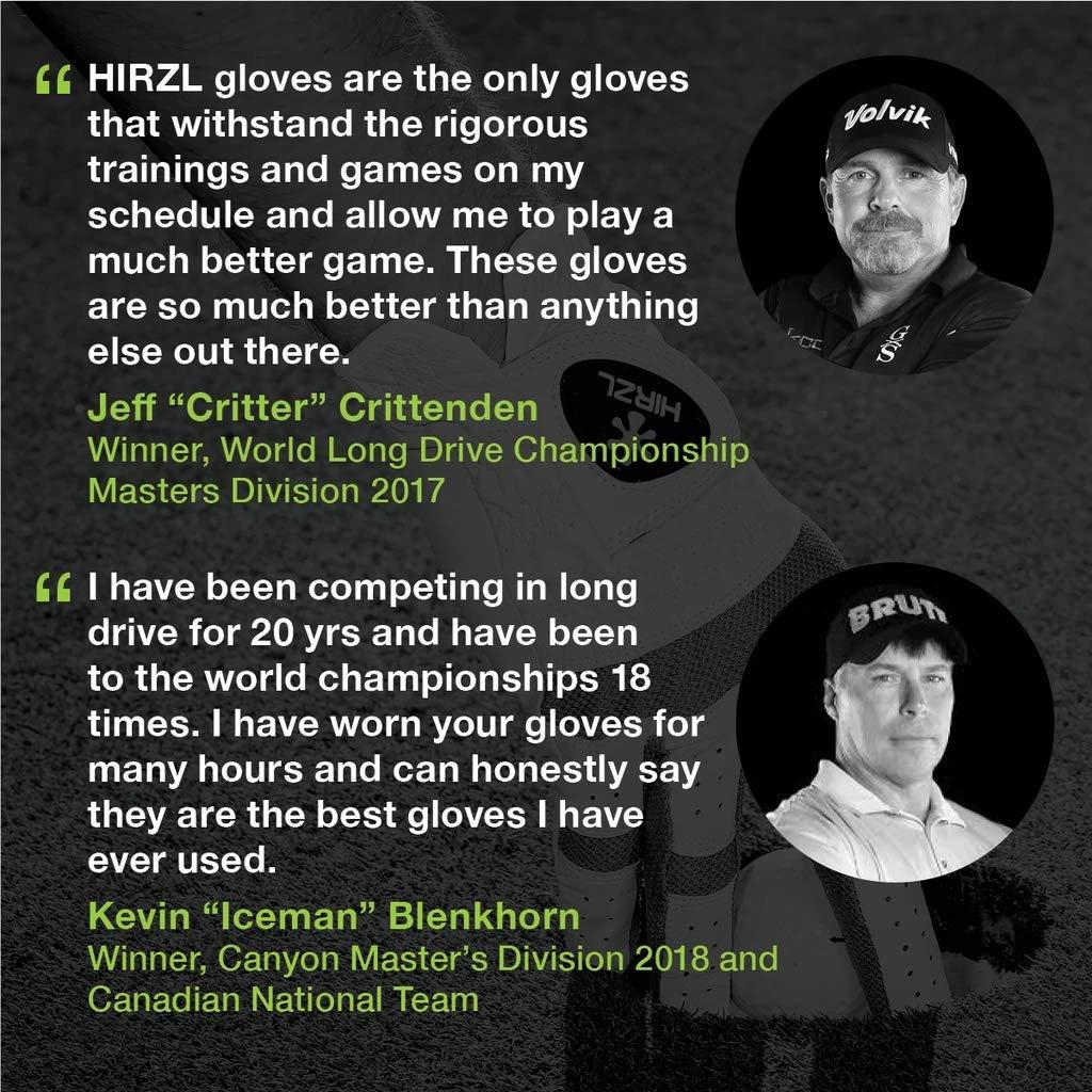HIRZL HIRZL Trust Control 2.0 Golf Gloves, All Weather Mens Golf Glove, White/Black, Kangaroo Leather Palm, Cabretta Leather Backhand, Trusted by Pros, Sweat Free, Ultimate Grip, Small, Worn on Right Hand