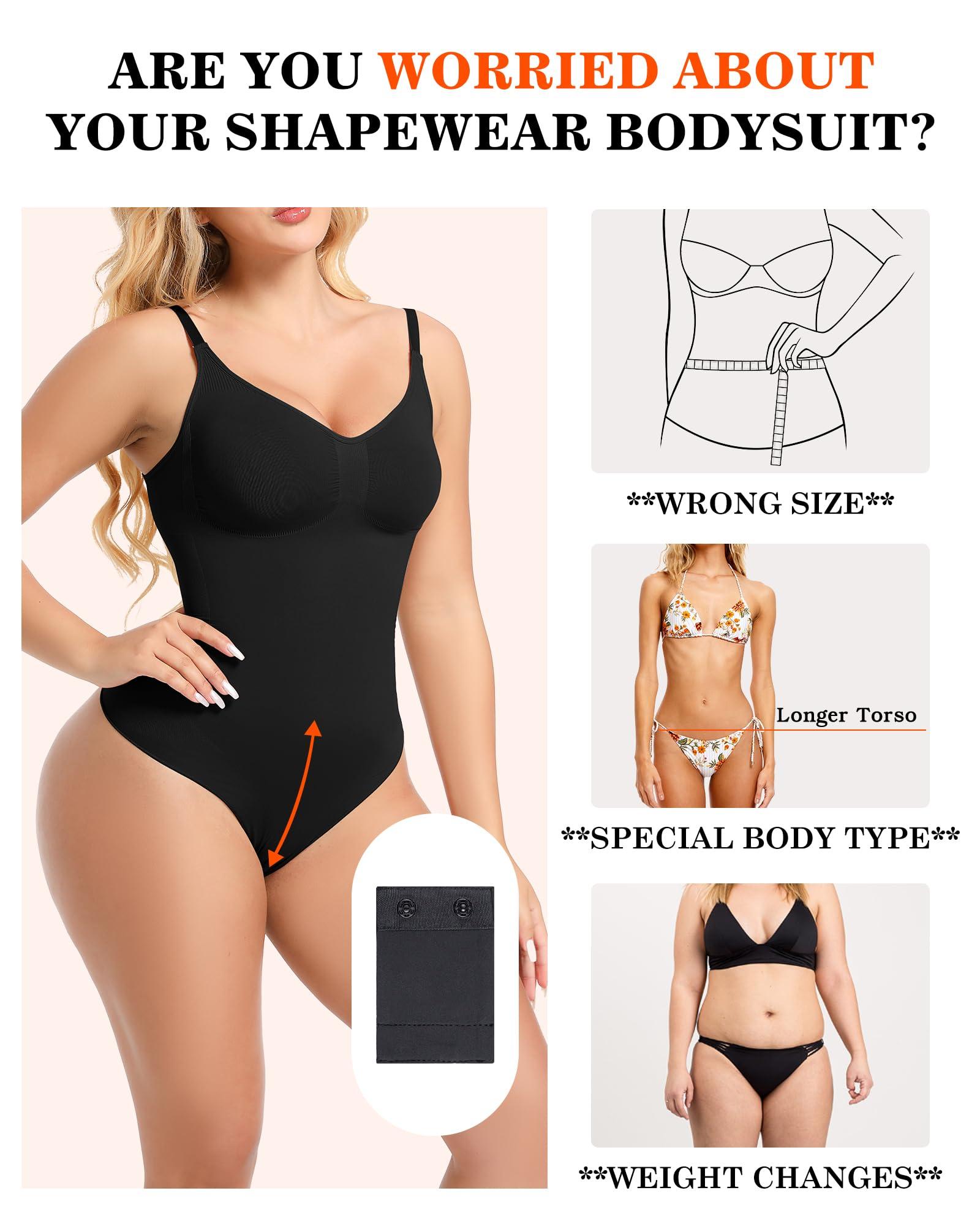 AHENCON AHENCON Bodysuit Extender 2 Snap For Women Adjustable Crotch Add 3" Length To Shapewear Bodysuit Crotch Extender