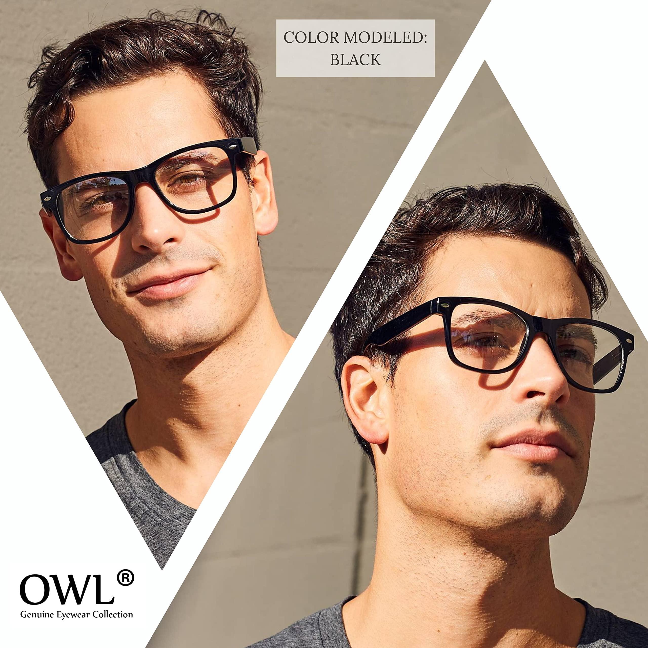 OWL Classic Vintage Clear Lens Sunglasses Red Color Frame Retro 80's