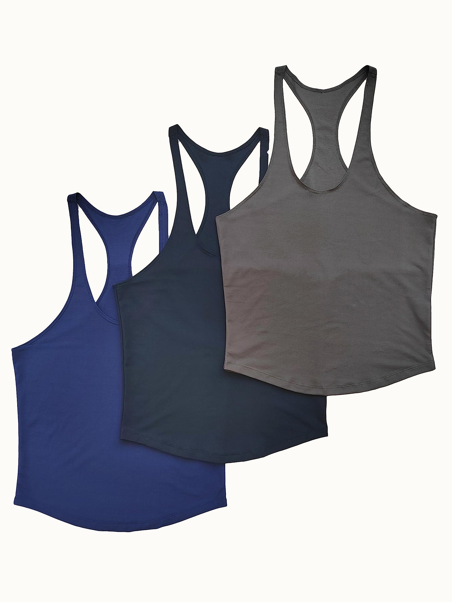 TNWUBOLN TNWUBOLN Men\'s Stringer Bodybuilding Workout Gym Tank Tops Training Cotton Fitness Y Back T Shirts