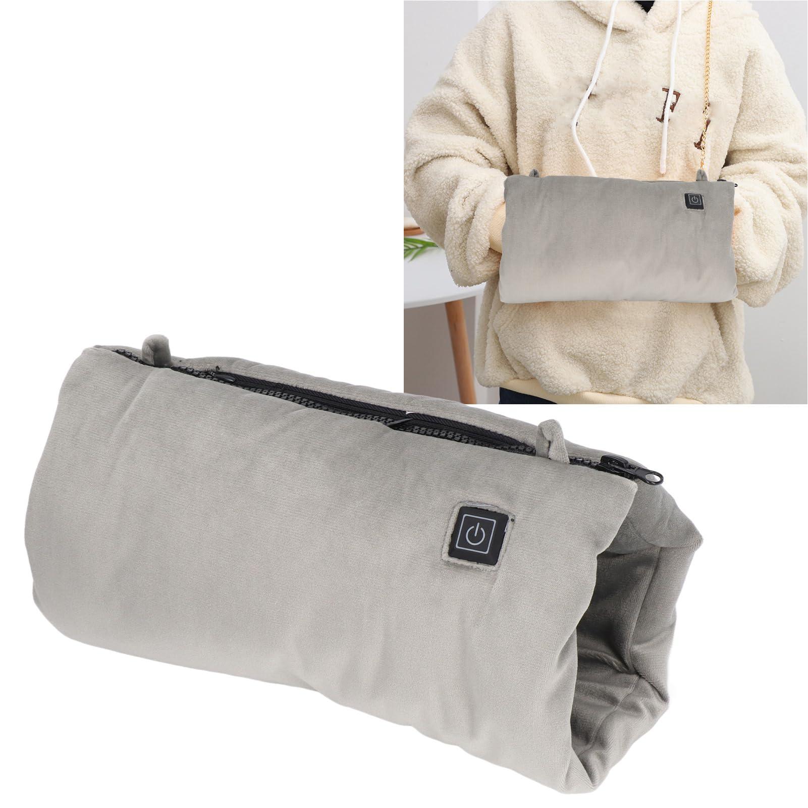 MINGZHE MINGZHE Electric Heating Pad Electric Hand Warmer Pouch Portable Foldable USB Rechargeable Crossbody Grey Electric Heated Hand Warmer Cushion Blanket