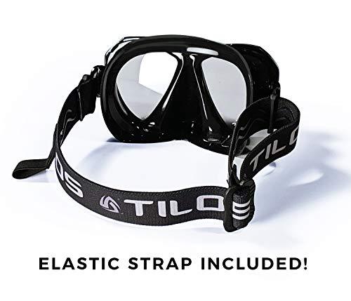 Tilos Tilos Revo, Wide View Snorkel Diving Mask: Scuba, Snorkeling, Free Dive, and Swim 180 Masks - Anti Fog Divers Goggles with Double Lens, Elastic Strap - Men/Women Adult Water Gear (Yellow)