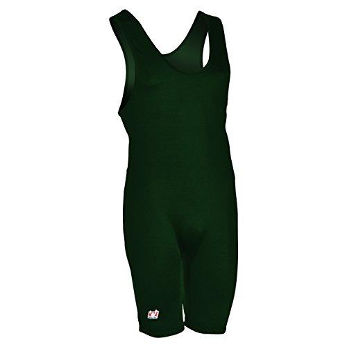 Brute Brute Lycra Heavy Weight Fabric Wrestling Singlet - Hunter Green - Youth Small