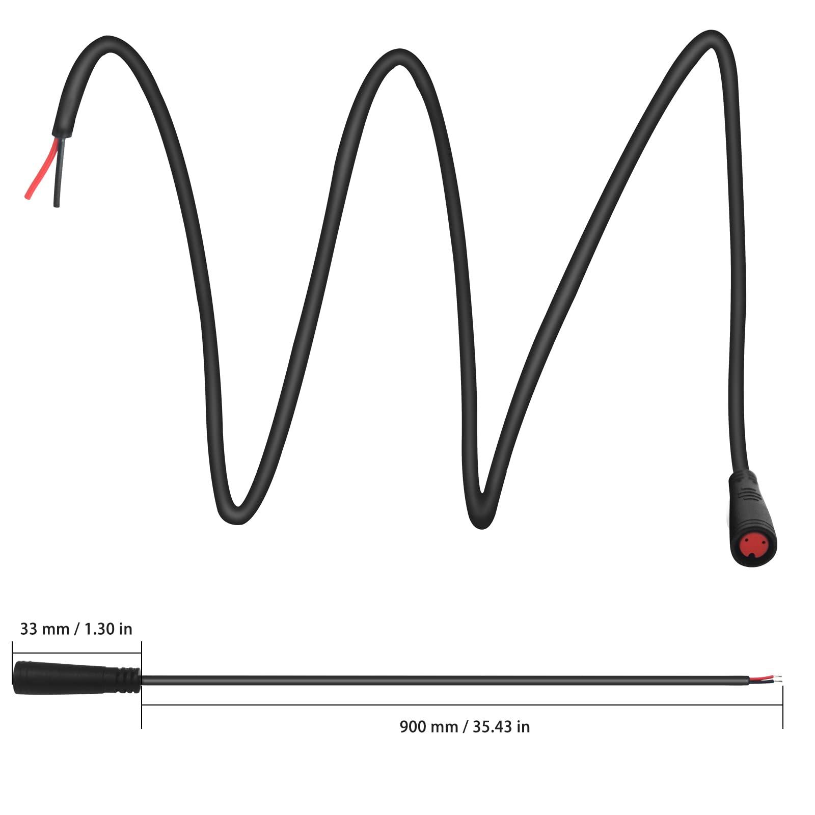 baluoqi baluoqi Extension Cable 2Pin/3Pin/4Pin/5Pin/6Pin Waterproof Plug with A Single Connector DIY Ebike Line for Electric Bicycle Light/Throttle/Ebrake/Display Ebike Parts (2Pin Female)