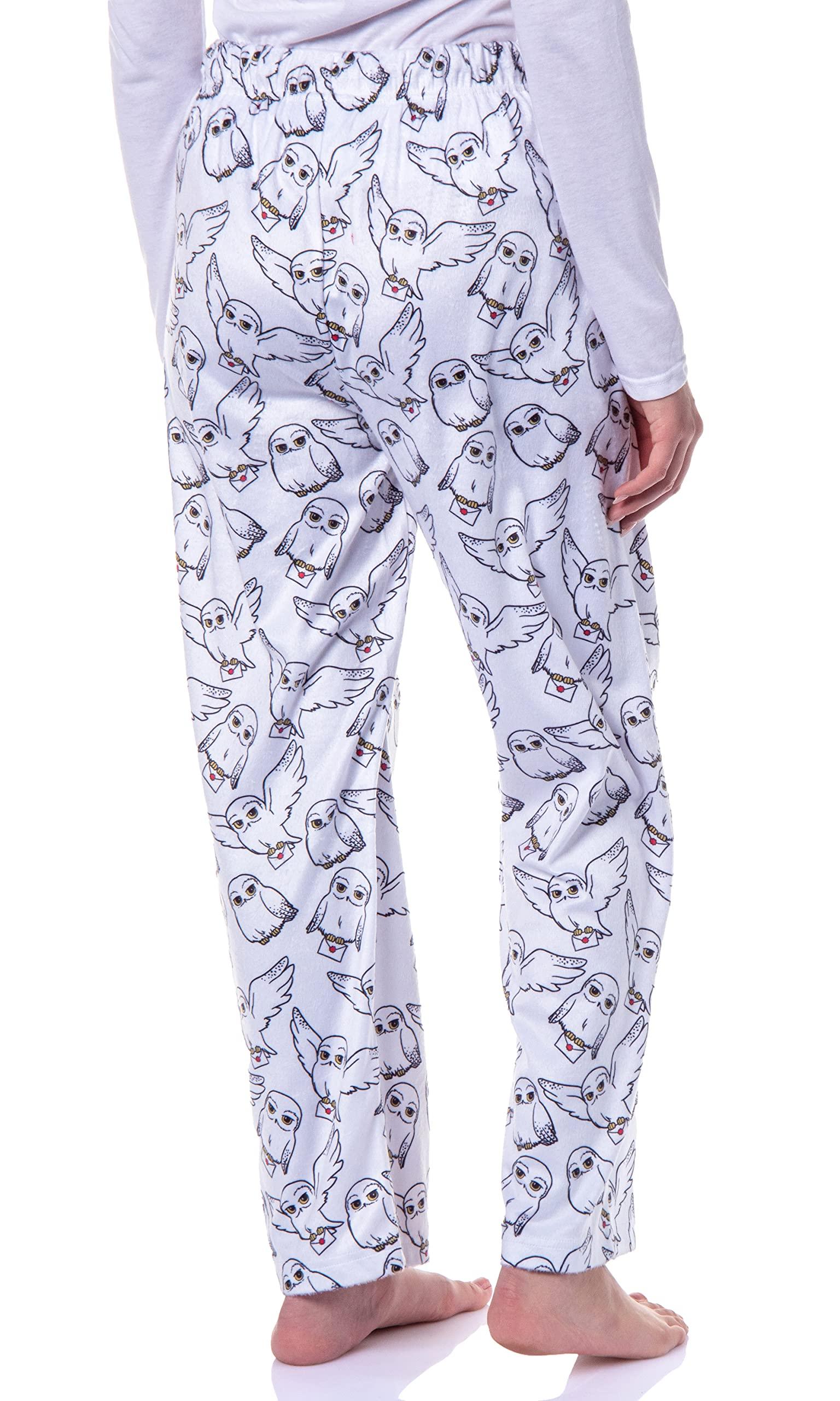 INTIMO Harry Potter Womens' Hedwig Owl Character Tossed Print Sleep Pajama Pants (Medium)