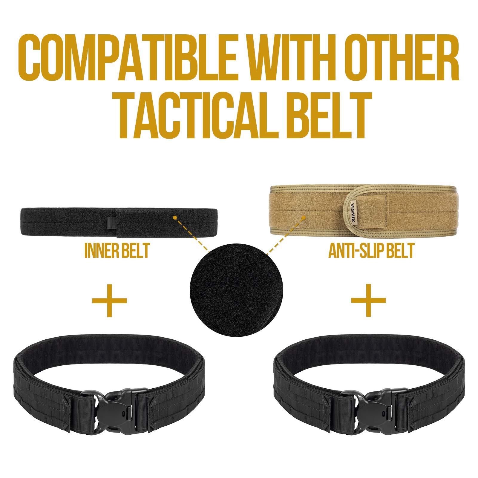 VISMIX VISMIX Tactical Belt, Quick Release 1.75\" MOLLE Battle Belt with Inner Belt and Anti-Slip Pad- Heavy Duty Battle Belts