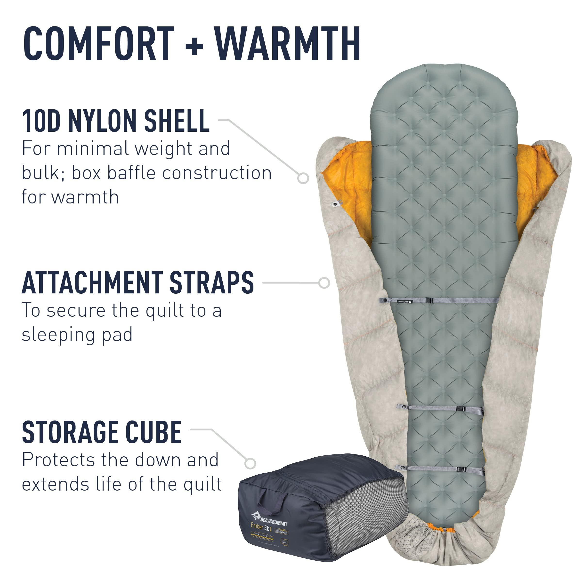 Sea to Summit Sea to Summit Ember Ultralight Down Backpacking Quilt, 50-Degree, Long