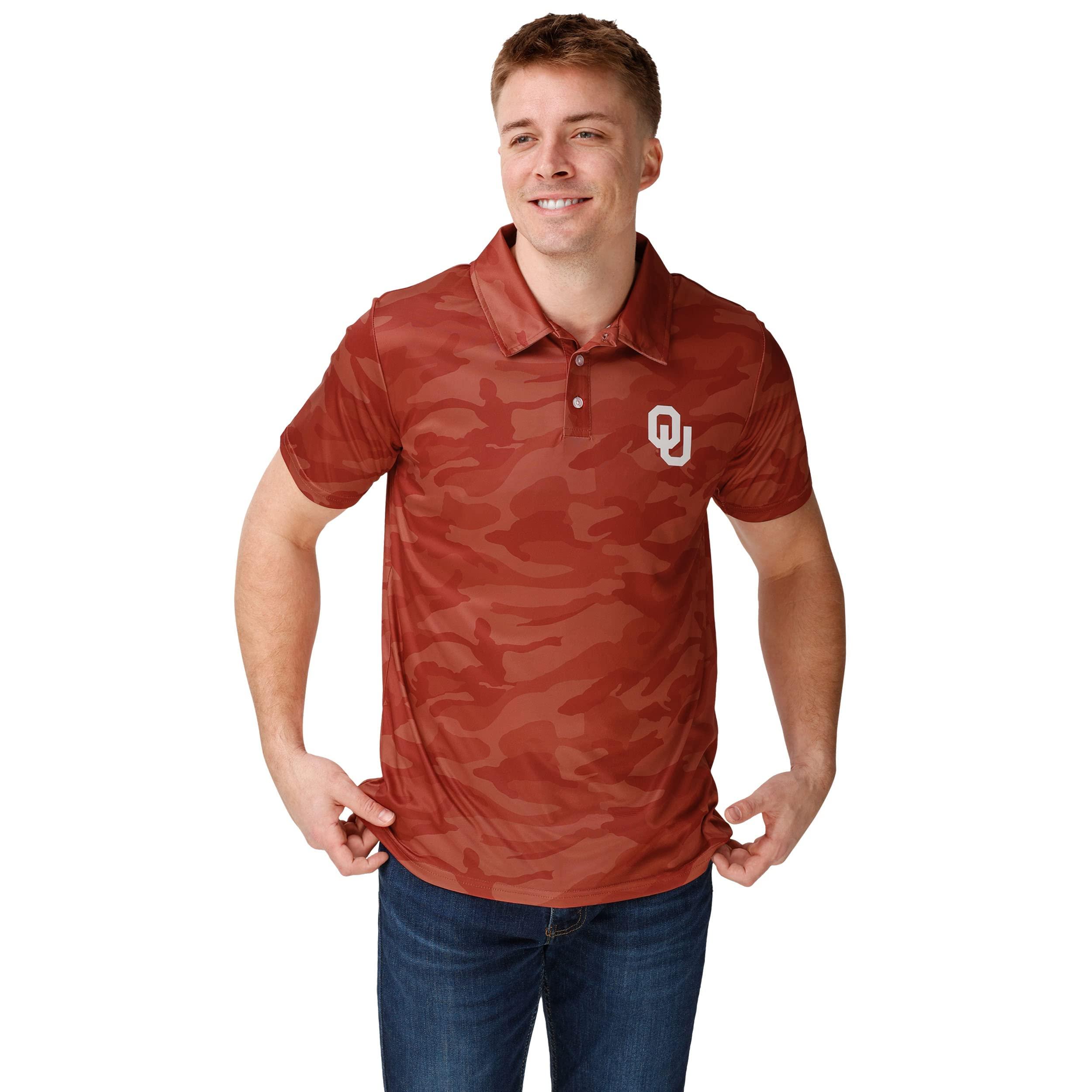 FOCO FOCO Mens NCAA College Team Logo Polyester Polo Short Sleeve Shirt, Color Camo, X-Large US