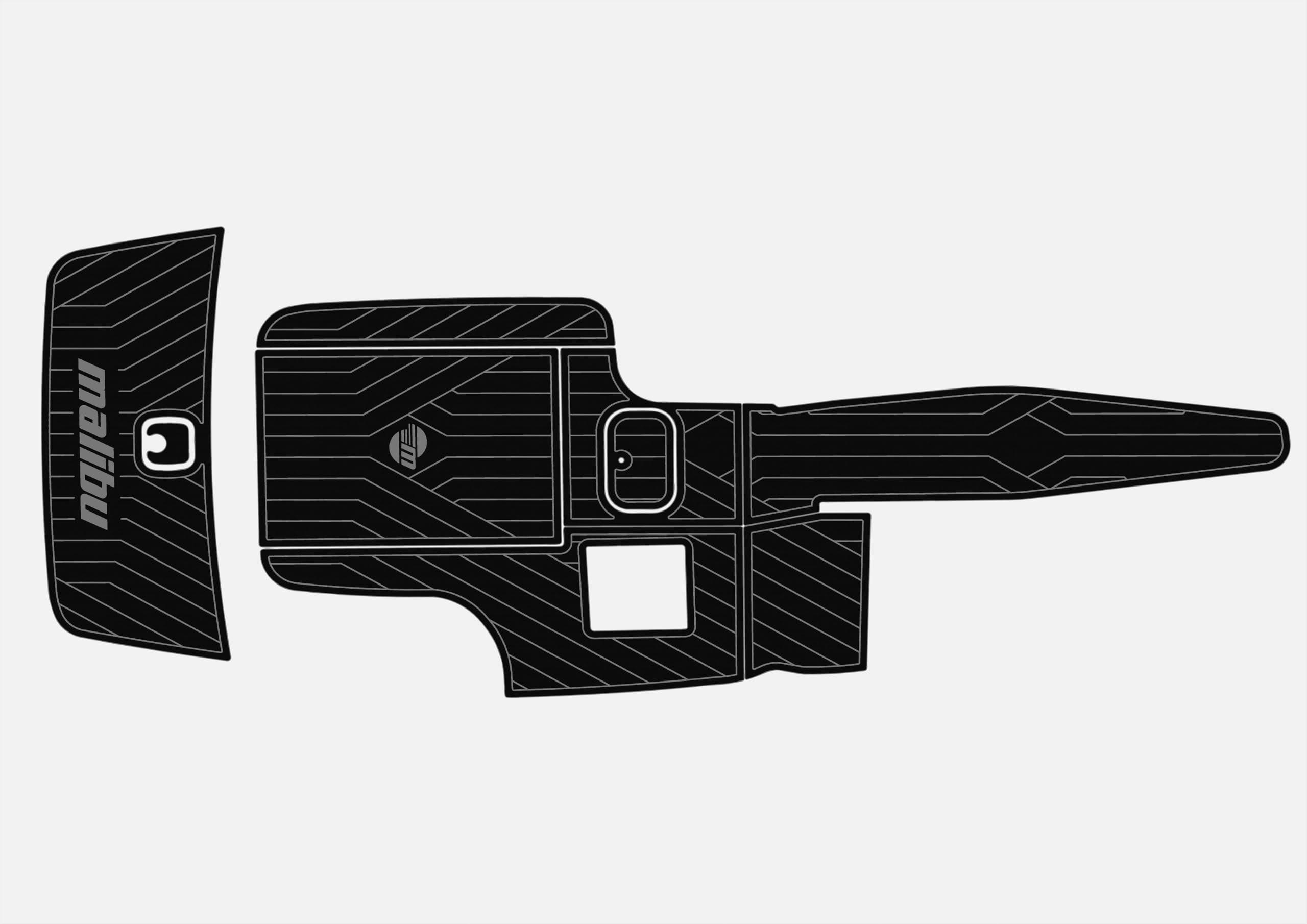 ATDEK 2005-2008 Malibu 21 VLX Cockpit & Swim Platform 1/4 6mm eva Faux Teak Deck Surfing Boat Fishing Boat Motorcycle Hurts crapet Non-Slip mat Floor (Black Over Dark Grey)