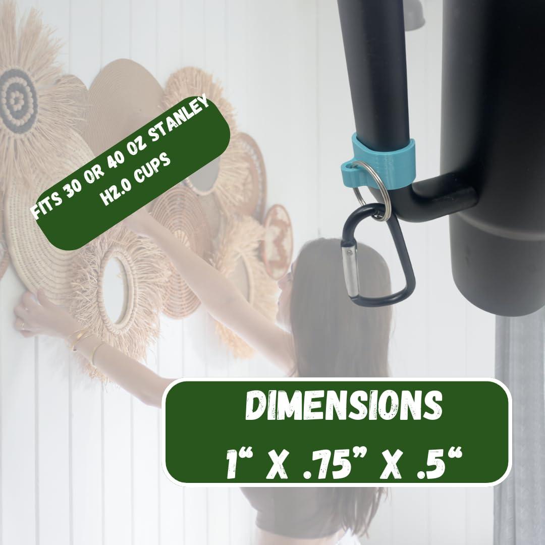 Chatelet Carabiner Clip Attachment Compatible with Stanley H2.0 40 oz Tumblers | Carabiner & Keychain Attachment for Holding Keys, Wallets, or Other Accessories | Made in USA (Teal)