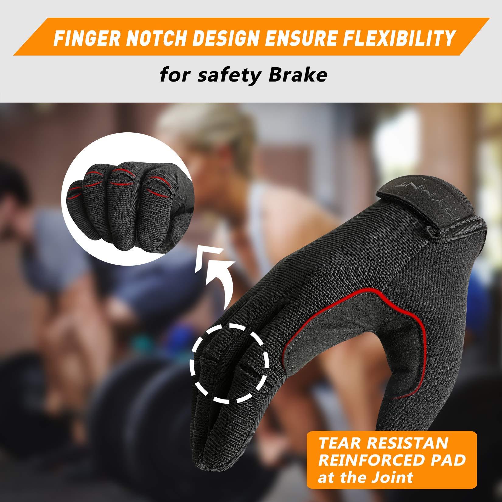 RYMNT RYMNT Full Fingers Workout Gloves for Women Men-Gym Gloves for Women Weight Lifting, Exercise Fitness Gloves-Touch Screen-Extra Grip Foam-Padded-Anti-Slip for Fitness,Training,Cycling.Black-Medium