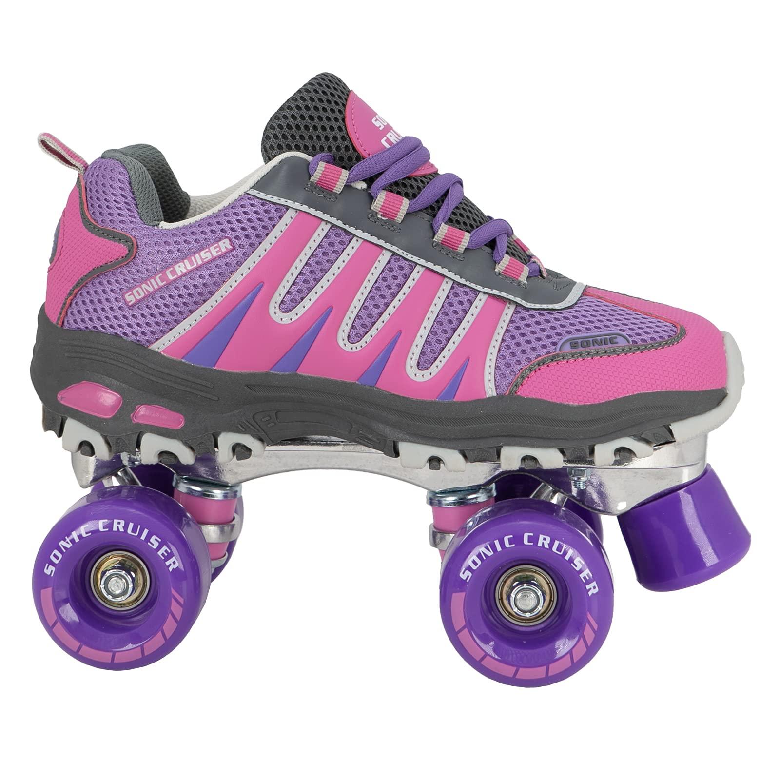 LENEXA Lenexa Sonic Cruiser 2.0 Unisex Roller Skates | Comfortable Fit Sneaker Style Quad Skates for Indoor/Outdoor Use | Pink/Purple (Ladies 5 - Mens 4)