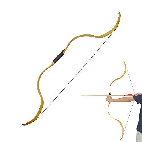 MILAEM MILAEM Traditional Longbow Handmade Takedown Recurve Bow and Arrow Set 20 Lbs Takedown Recurve Horsebow Mongolian Bow with 3 Pcs Wooden Arrow for Target Shooting Hunting (Bow, 20 Lbs)