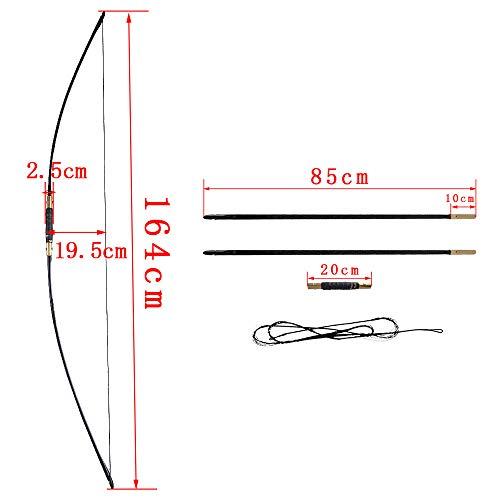 AMEYXGS 64 Inch Archery Traditional Longbow 25-120lbs Hunting English Longbow Takedown Recurve Bow for Right Hand Left Hand Adult Outdoor Sports (120 Lbs)