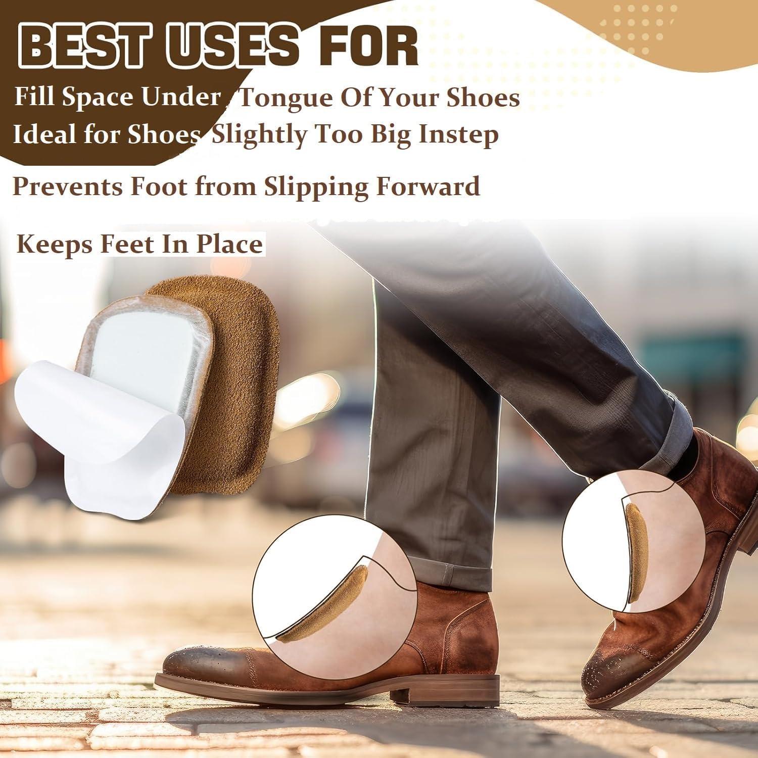 pedag pedag Supra | German Handmade Shoe Tongue Pads | Soft Suede Leather and Memory Foam Shoe Padding | Solves Loose Shoes Problem | 1 Pair, Small/Medium Size