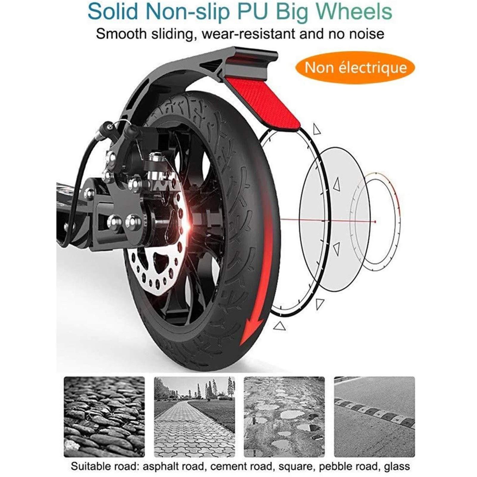 CMMC CMMC Adult Kick Scooter with Big Wheels and Disc Handbrake, Quick-Release Folding System - Dual Suspension System Commuter Scooter for Adults and Teens(non-electric)- Supports 220lbs